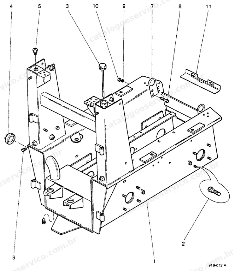 Catálogo de Peças Case 1816B — vista explodida de peças, imagem 1