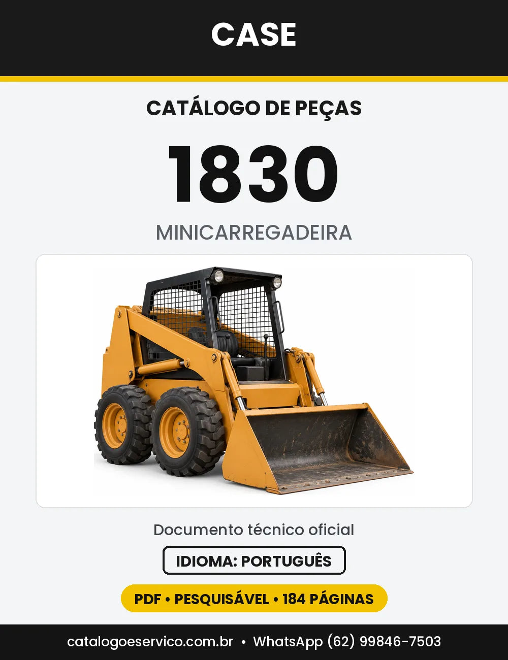 Catálogo de Peças Case 1830 — capa do catálogo em PDF