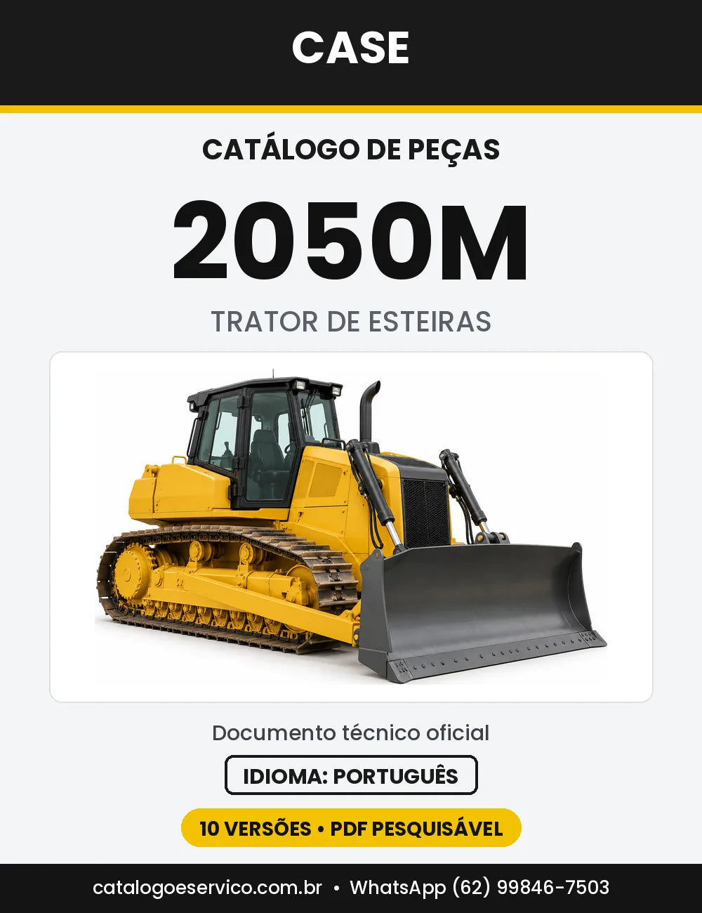 Catálogo de Peças Case 2050M (LT, XLT, LGP e WT-LGP, BD e PAT) — capa do catálogo em PDF