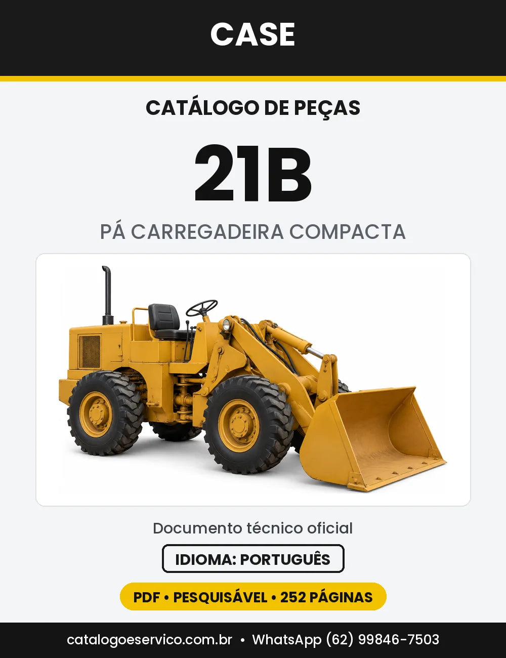 Catálogo de Peças Case 21B — capa do catálogo em PDF