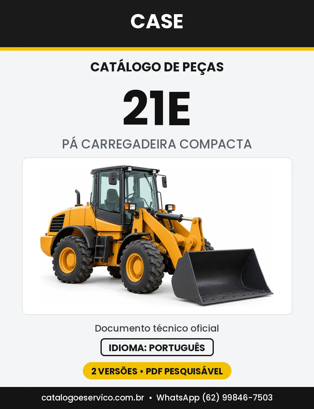 Catálogo de Peças Case 21E (Europa e Série 3 Tier 3) — capa do catálogo em PDF