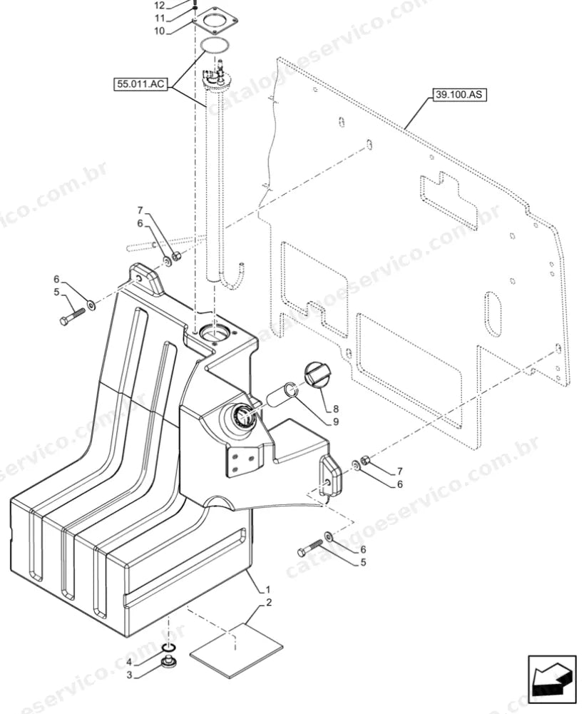 Catálogo de Peças Case 21F (STD/ZB e STD/TC) — vista explodida de peças, imagem 1