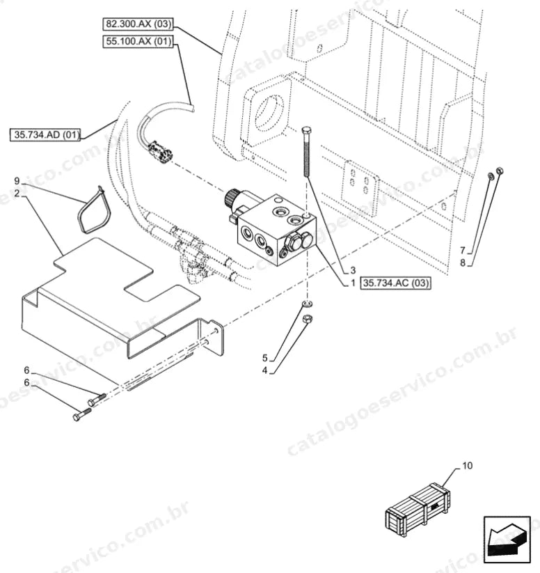 Catálogo de Peças Case 21F (STD/ZB e STD/TC) — vista explodida de peças, imagem 3