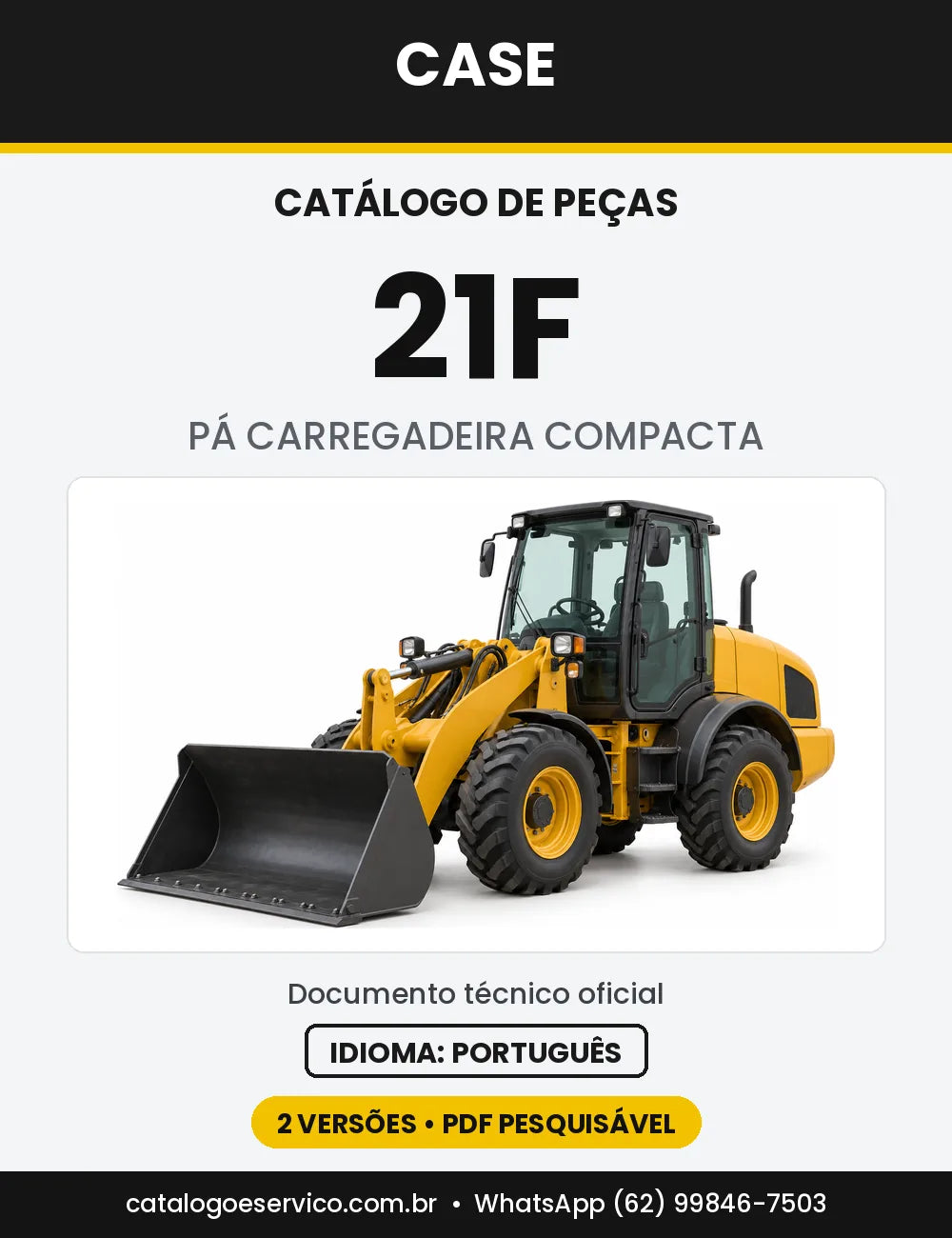 Catálogo de Peças Case 21F (STD/ZB e STD/TC) — capa do catálogo em PDF