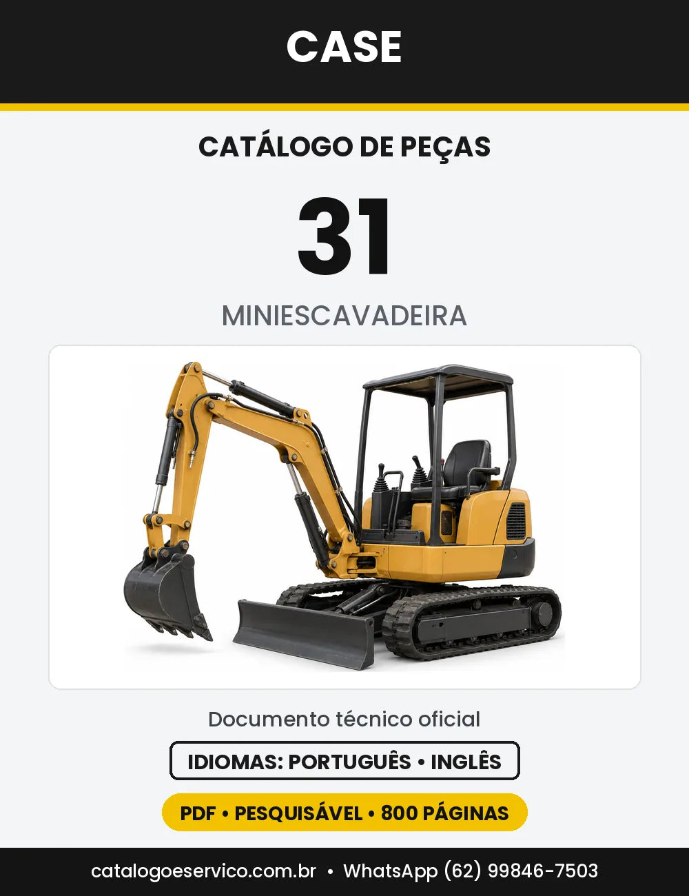 Catálogo de Peças Case 31 — capa do catálogo em PDF