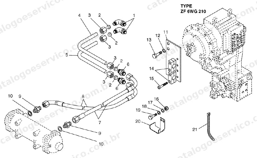 Catálogo de Peças Case 325 — vista explodida de peças, imagem 2