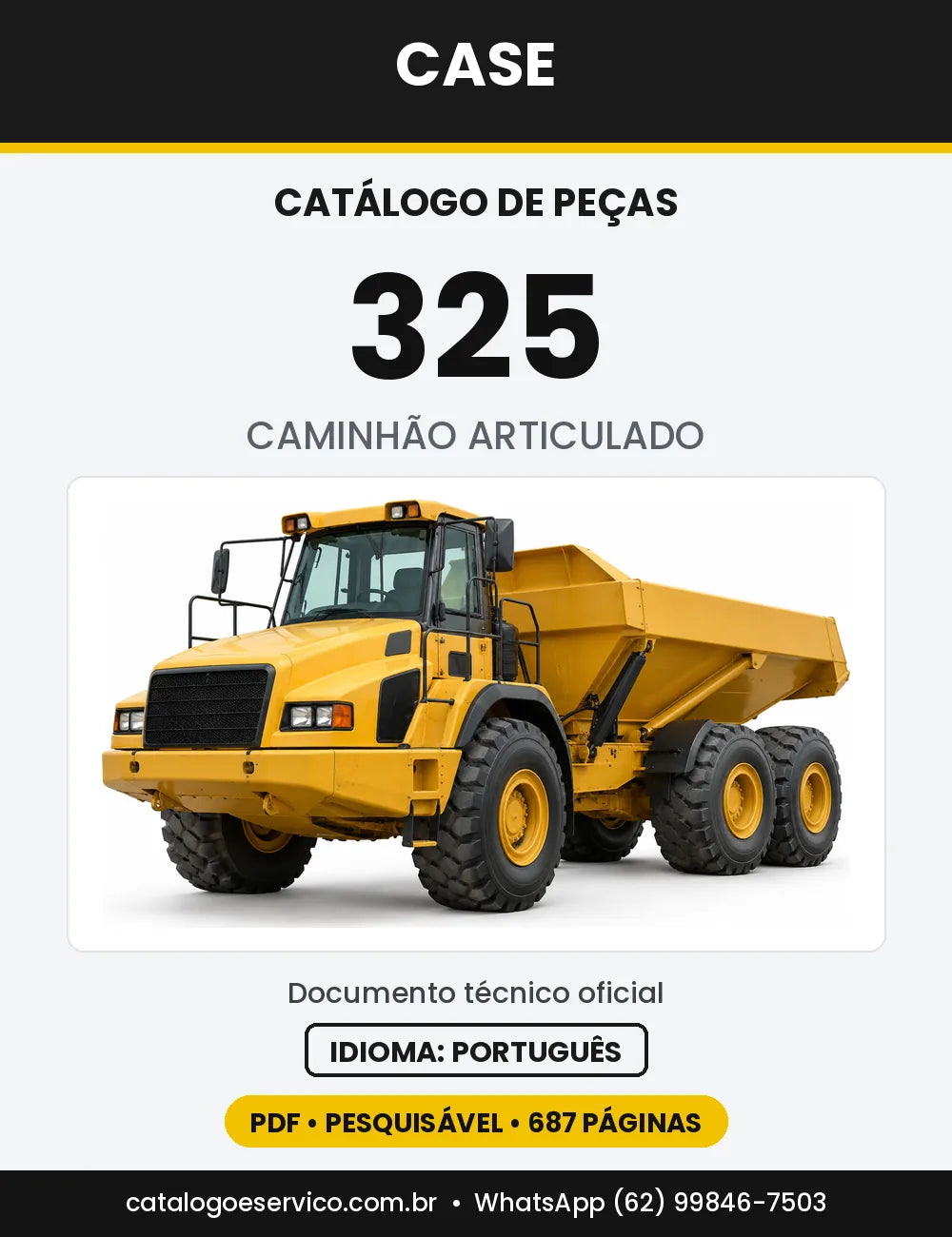 Catálogo de Peças Case 325 — capa do catálogo em PDF