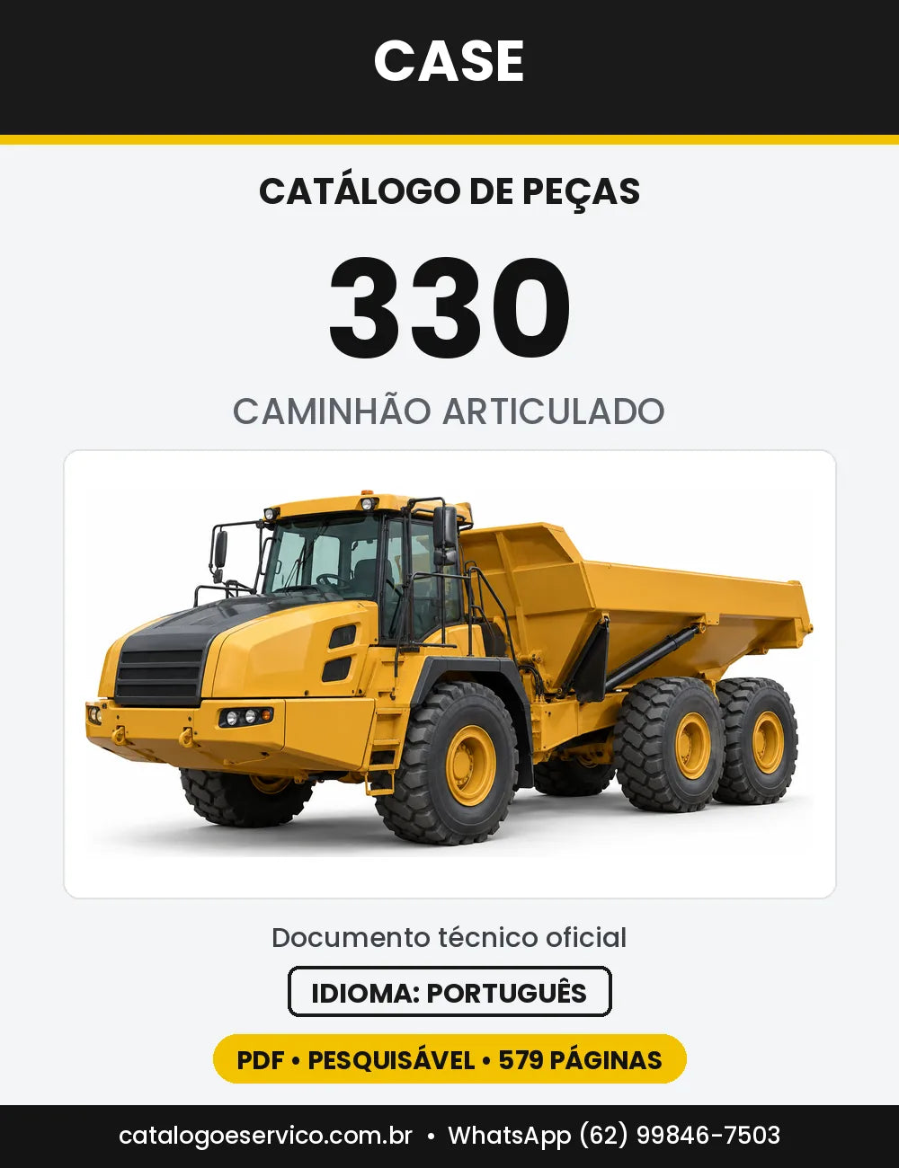 Catálogo de Peças Case 330 — capa do catálogo em PDF
