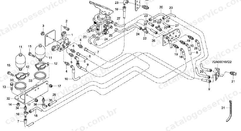 Catálogo de Peças Case 335 — vista explodida de peças, imagem 2