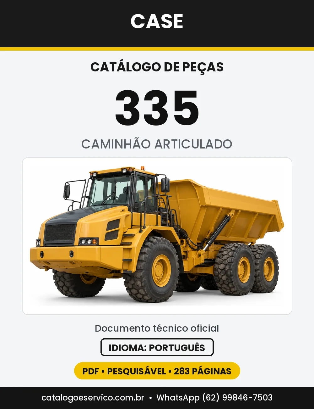 Catálogo de Peças Case 335 — capa do catálogo em PDF