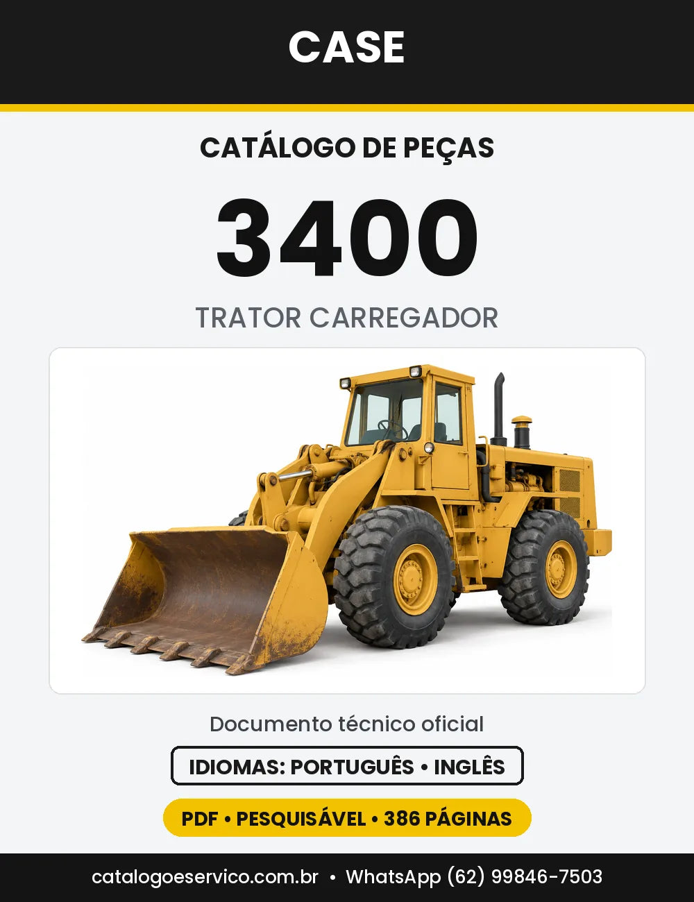 Catálogo de Peças Case 3400 — capa do catálogo em PDF