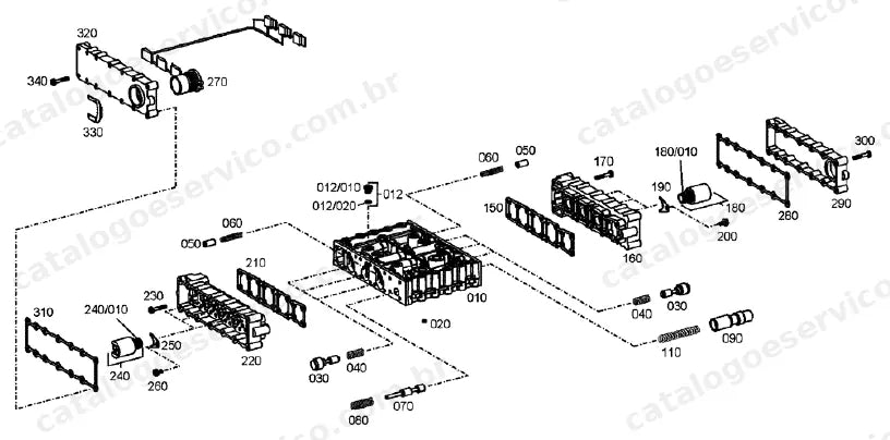 Catálogo de Peças Case 340B — vista explodida de peças, imagem 2