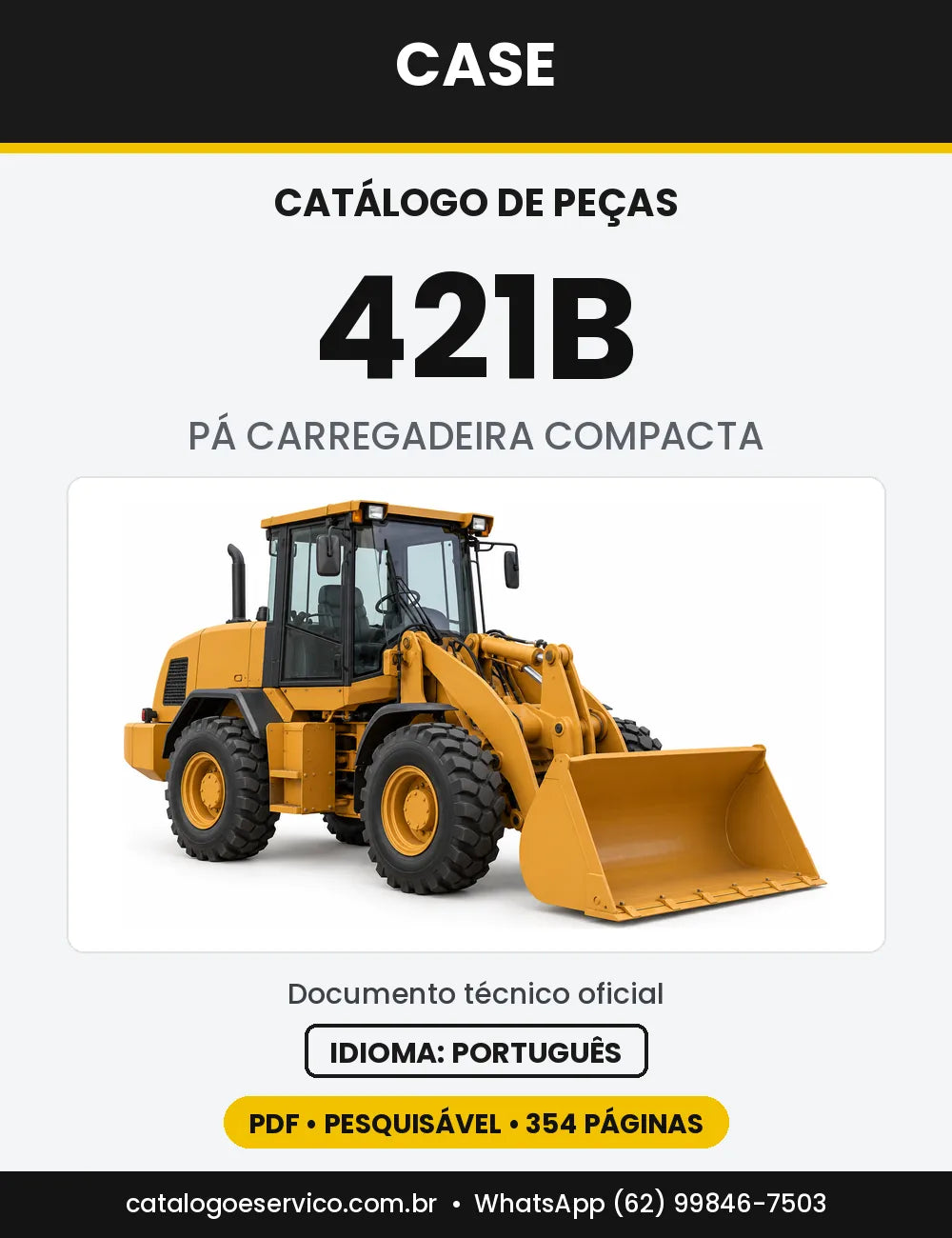 Catálogo de Peças Case 421B — capa do catálogo em PDF