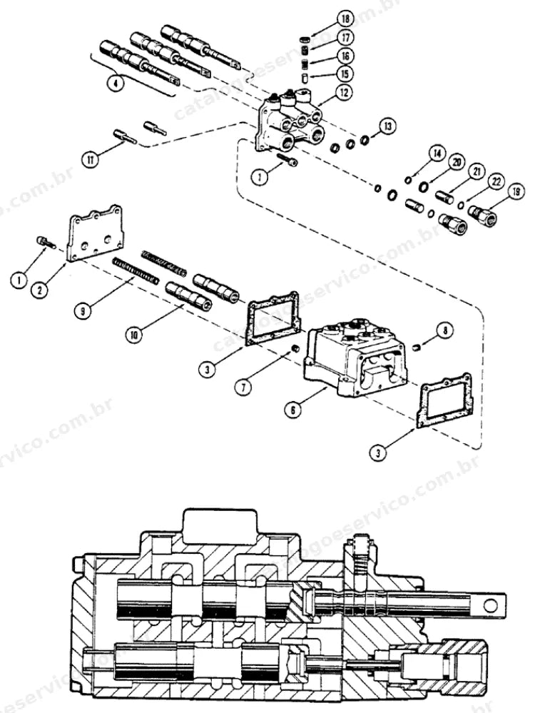 Catálogo de Peças Case 450A — vista explodida de peças, imagem 3