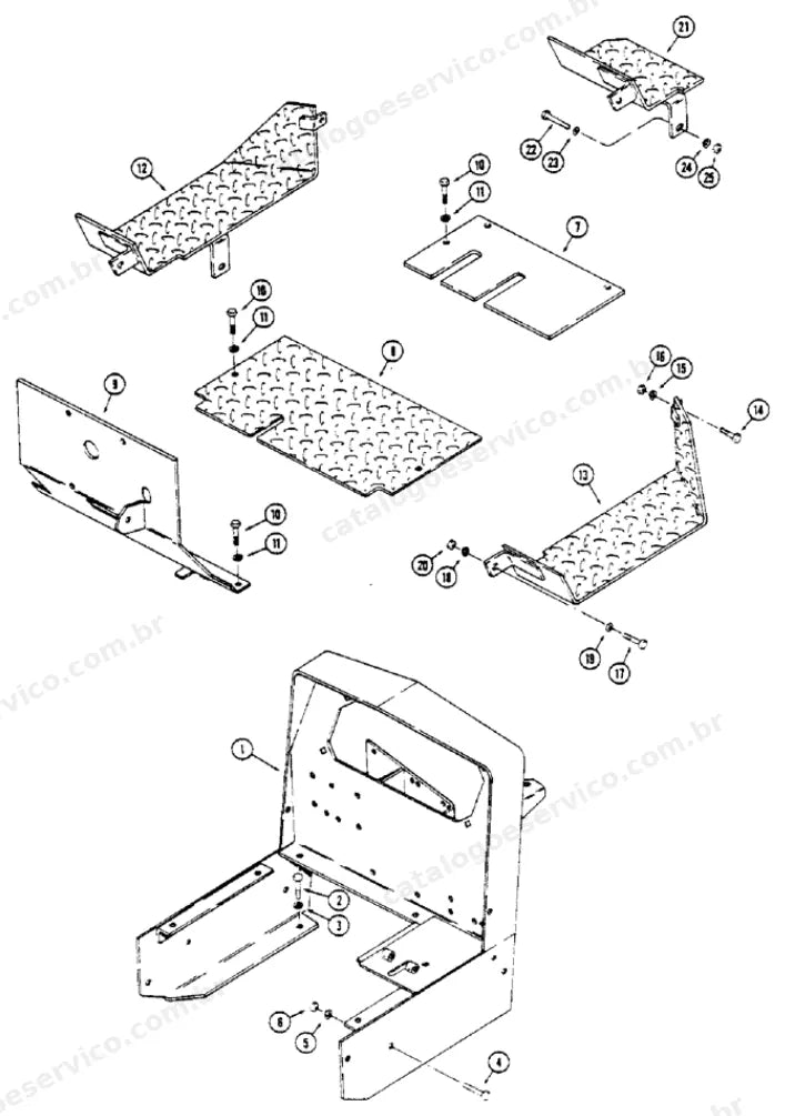 Catálogo de Peças Case 450A — vista explodida de peças, imagem 4