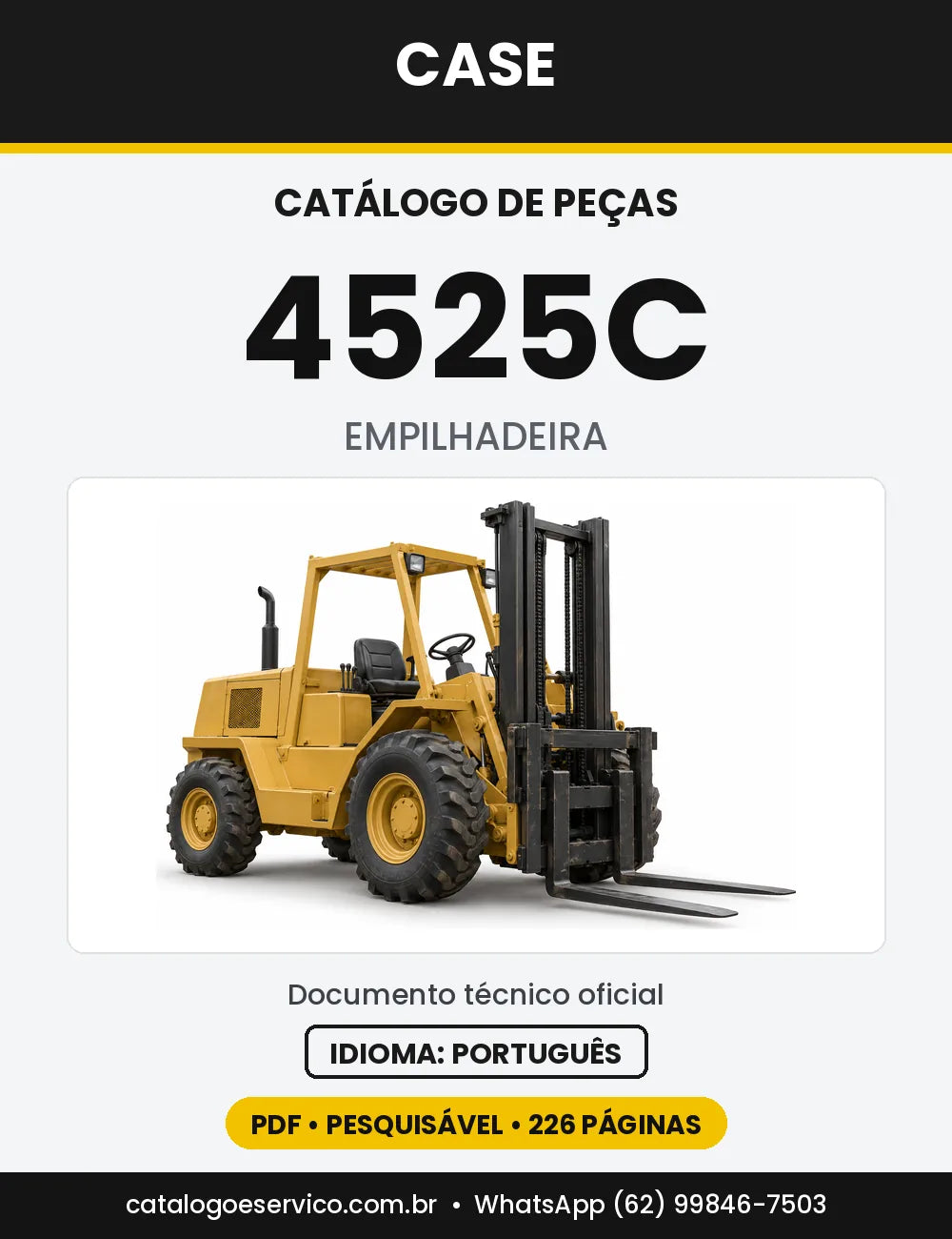 Catálogo de Peças Case 4525C — capa do catálogo em PDF