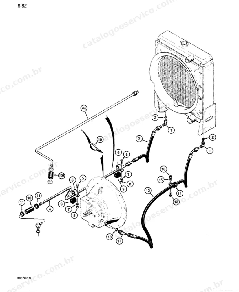 Catálogo de Peças Case 455C — vista explodida de peças, imagem 4