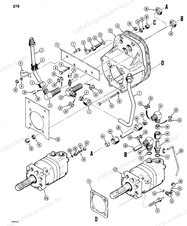 Catálogo de Peças Case 480C — vista explodida de peças, imagem 3