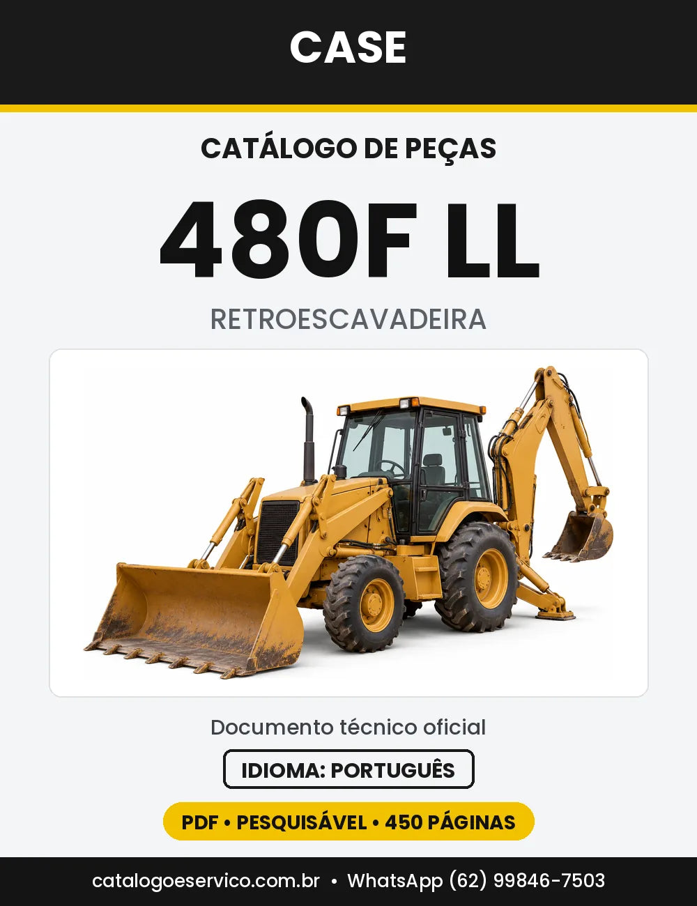 Catálogo de Peças Case 480F LL — capa do catálogo em PDF