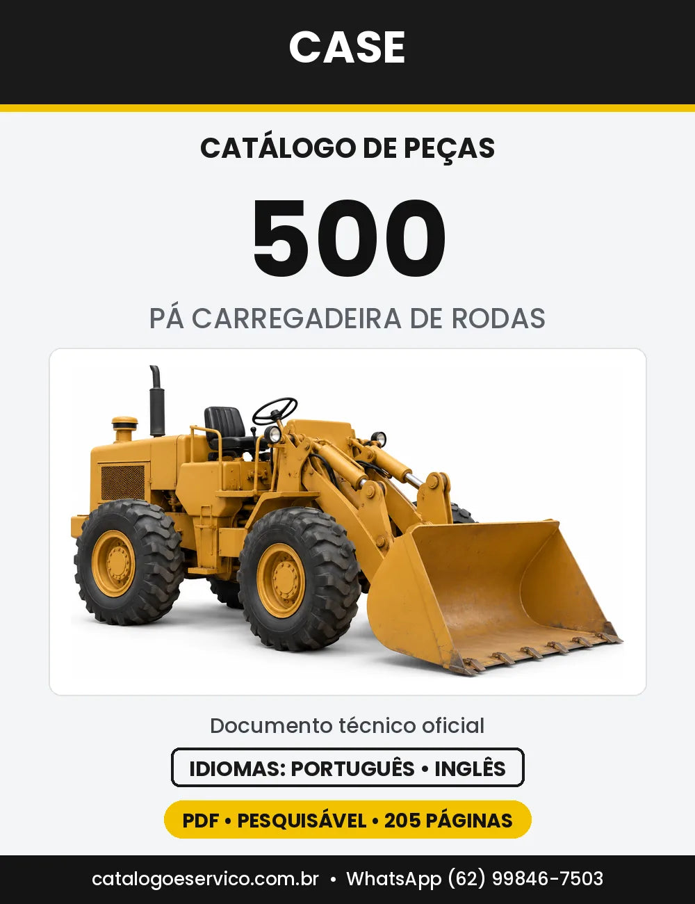 Catálogo de Peças Case 500 — capa do catálogo em PDF