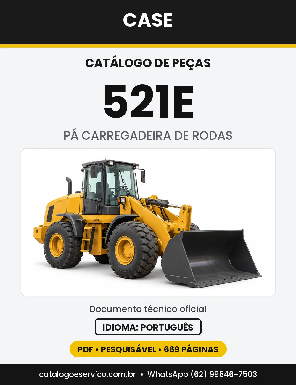 Catálogo de Peças Case 521E — versão 521E Europa — edição 2009-2013