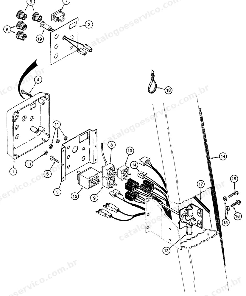 Catálogo de Peças Case 580SM — vista explodida de peças, imagem 2
