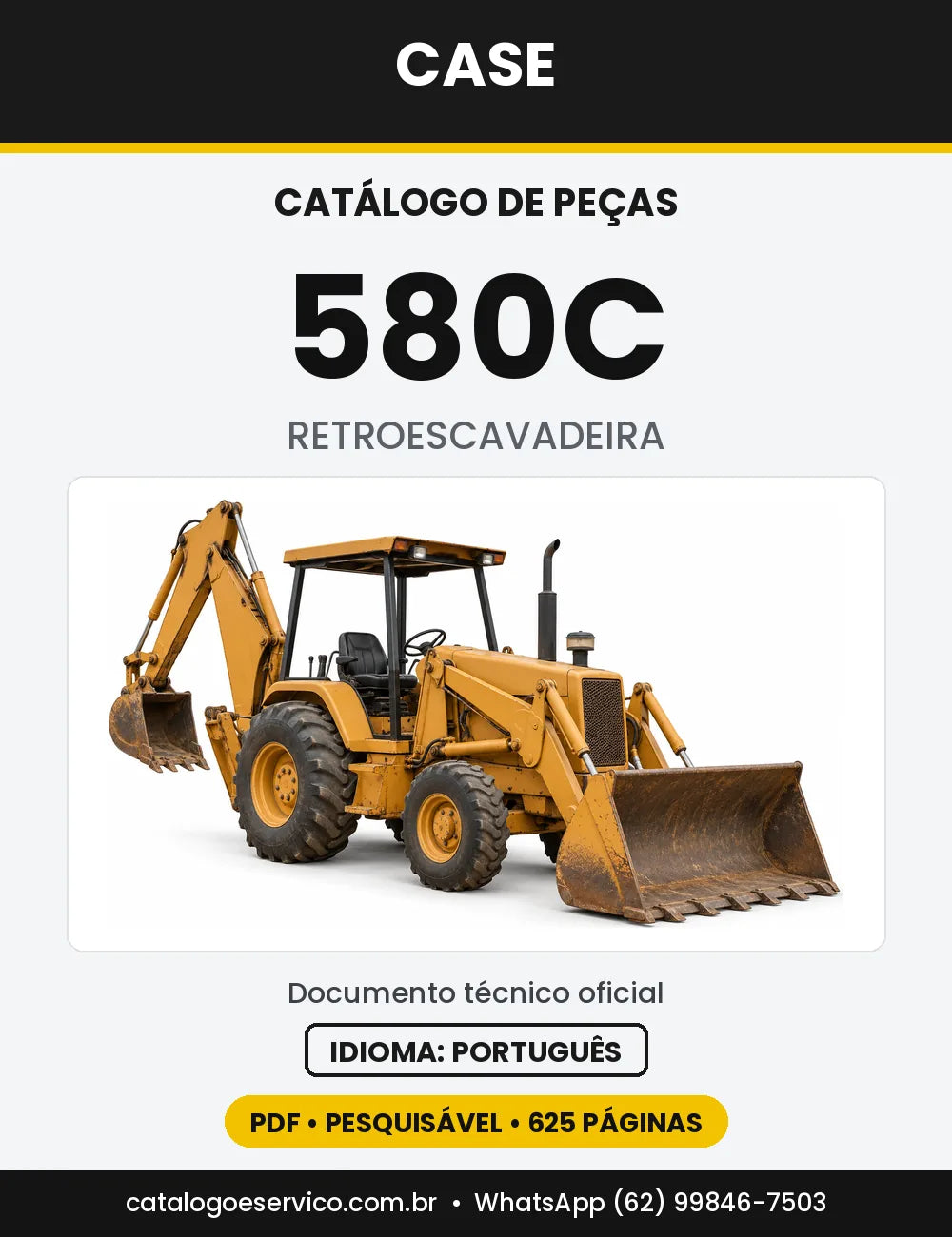 Catálogo de Peças Case 580C — capa do catálogo em PDF