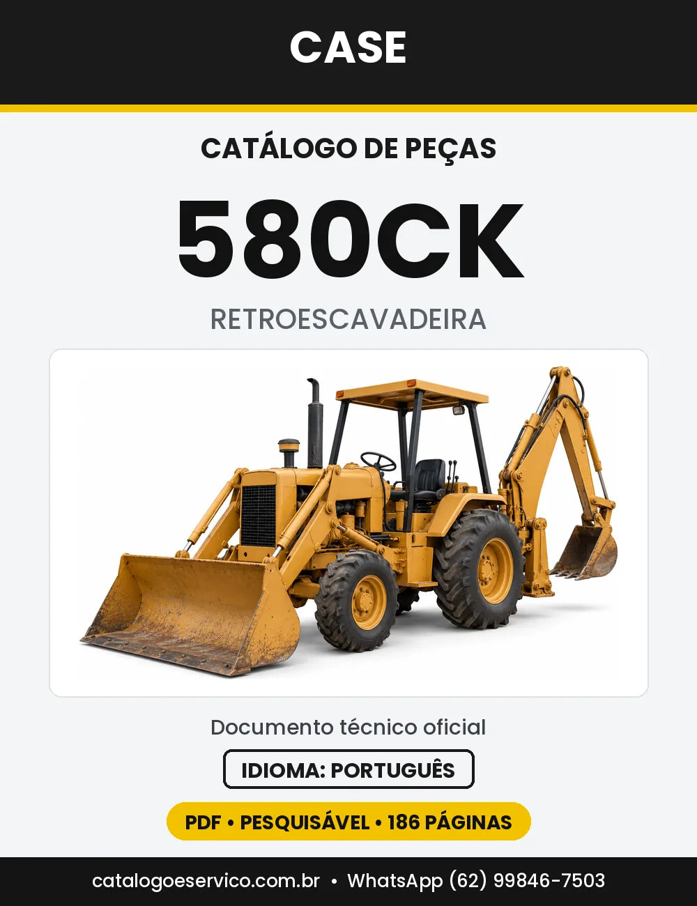 Catálogo de Peças Case 580CK — capa do catálogo em PDF