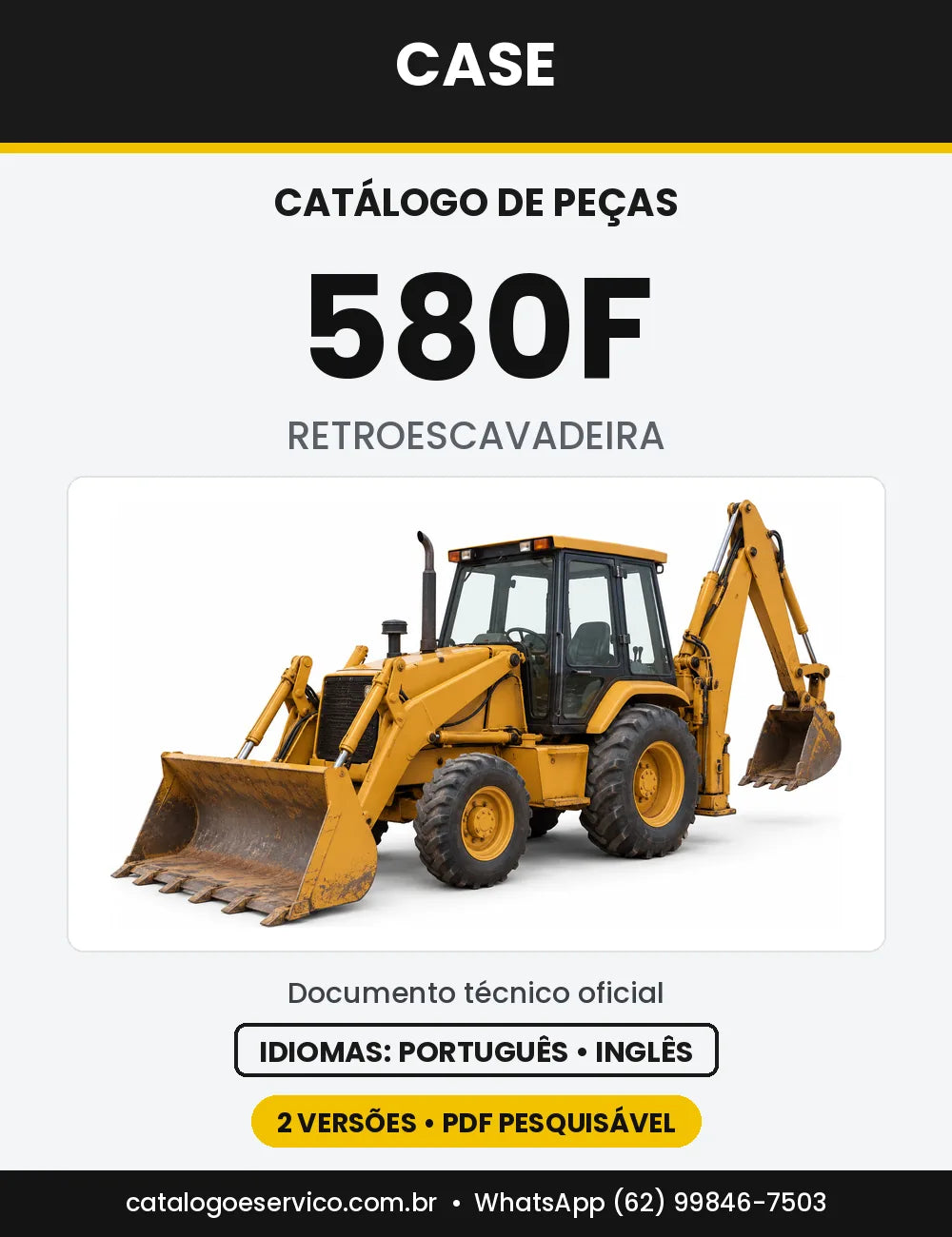 Catálogo de Peças Case 580F Construction King — capa do catálogo em PDF