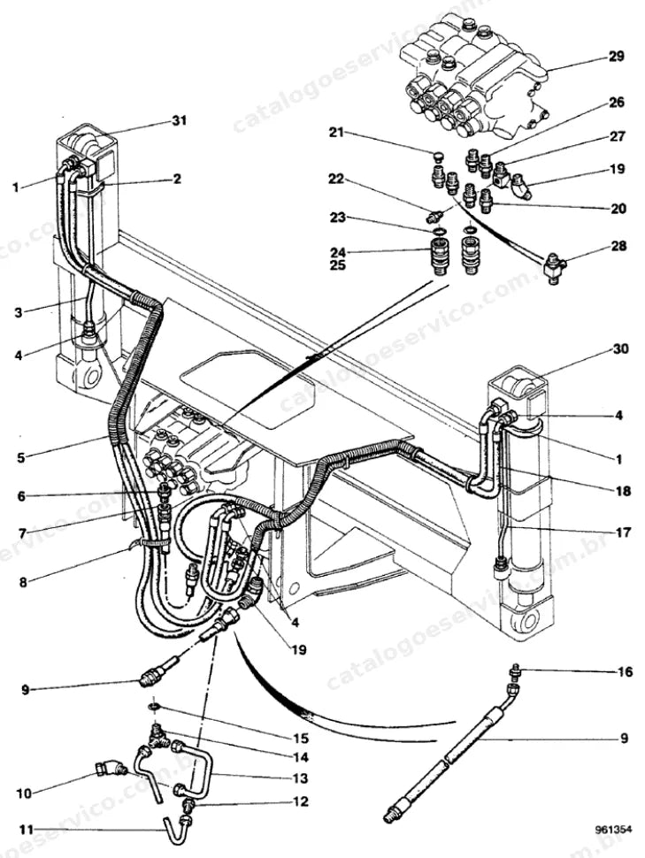 Catálogo de Peças Case 580G Construction King — vista explodida de peças, imagem 3