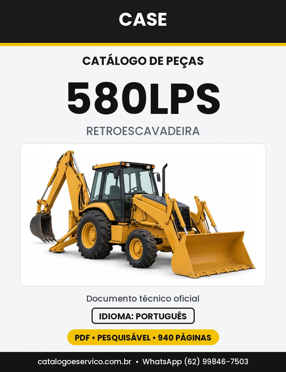 Catálogo de Peças Case 580LPS — capa do catálogo em PDF