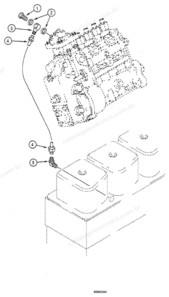 Catálogo de Peças Case 580LSP — vista explodida de peças, imagem 1