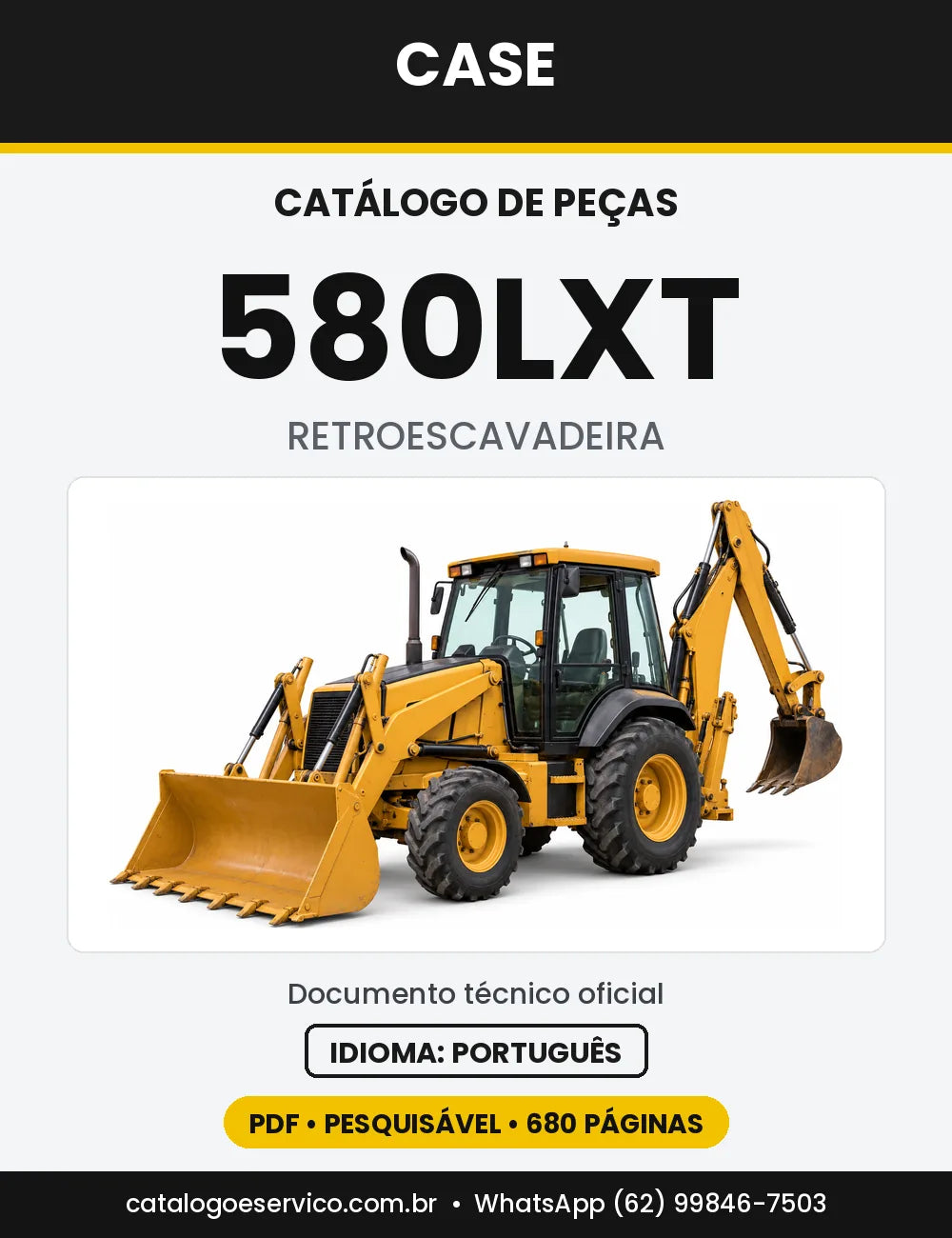 Catálogo de Peças Case 580LXT — capa do catálogo em PDF