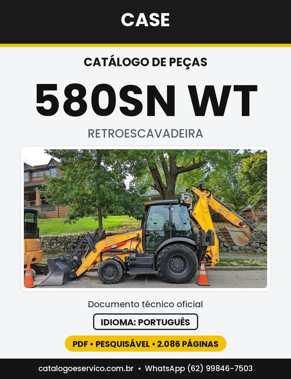 Catálogo de Peças Case 580SN e 580SN WT Tier 3 (Fases 2012, 2015 e 2016) — versão 580SN WT — produção 03/2015 a 09/2016