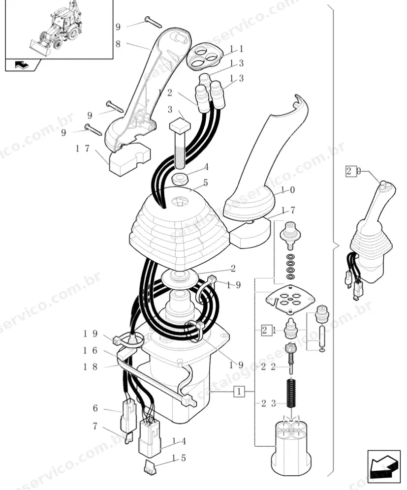 Catálogo de Peças Case 580SR PLUS — vista explodida de peças, imagem 4