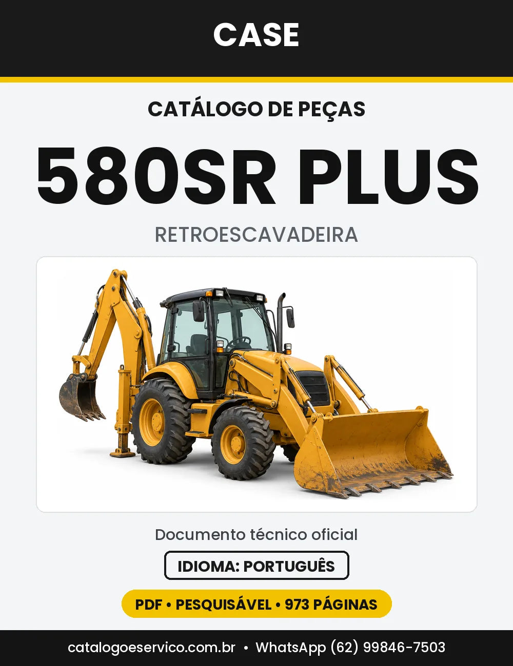Catálogo de Peças Case 580SR PLUS — capa do catálogo em PDF