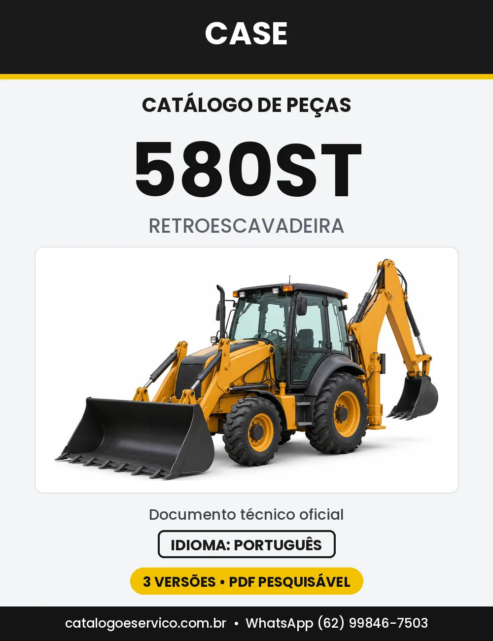 Catálogo de Peças Case 580ST — capa do catálogo em PDF
