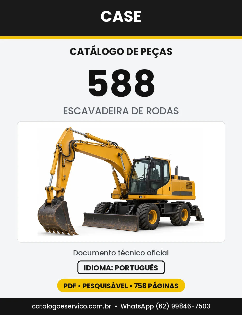 Catálogo de Peças Case 588 a partir da Série CGG02213501 — capa do catálogo em PDF