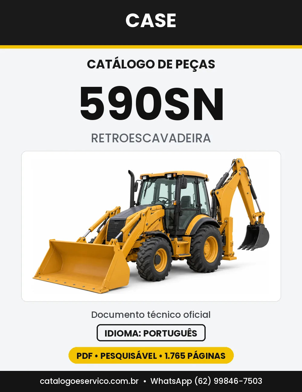 Catálogo de Peças Case 590SN Tier 3 (2 Versões) — versão 590SN Tier 3 (2012 a 2015)