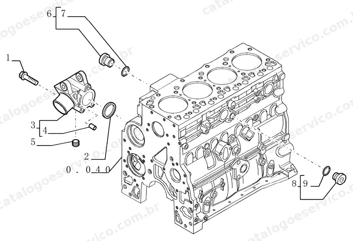 Catálogo de Peças Case 590SR (Super-R, Série 2, Tier 3 e Série 3 Tier 3) — vista explodida de peças, imagem 1