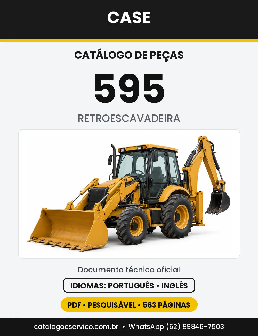 Catálogo de Peças Case 595 — capa do catálogo em PDF