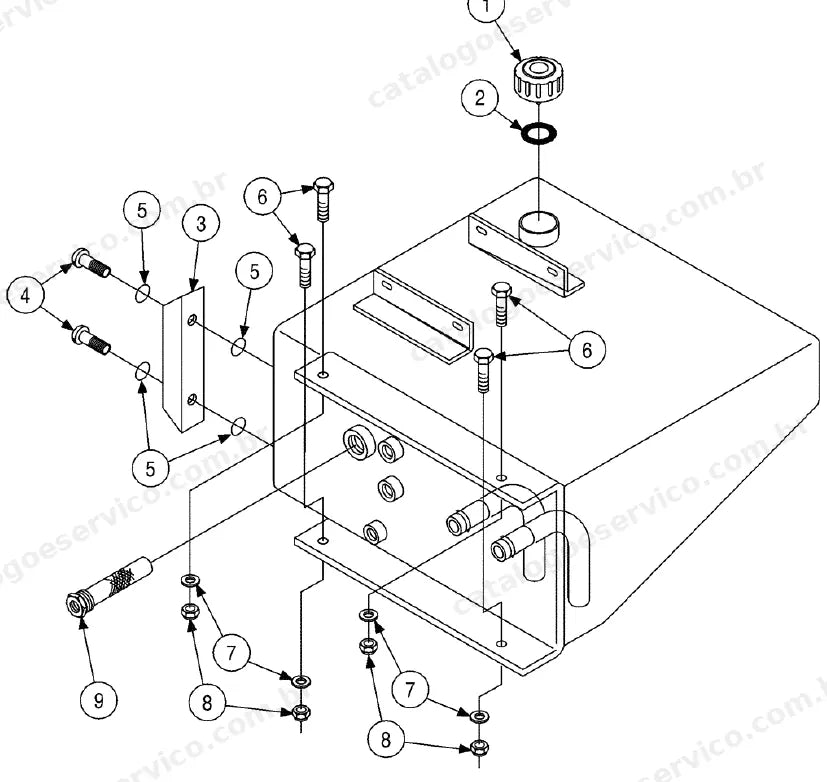 Catálogo de Peças Case 6010 — vista explodida de peças, imagem 3