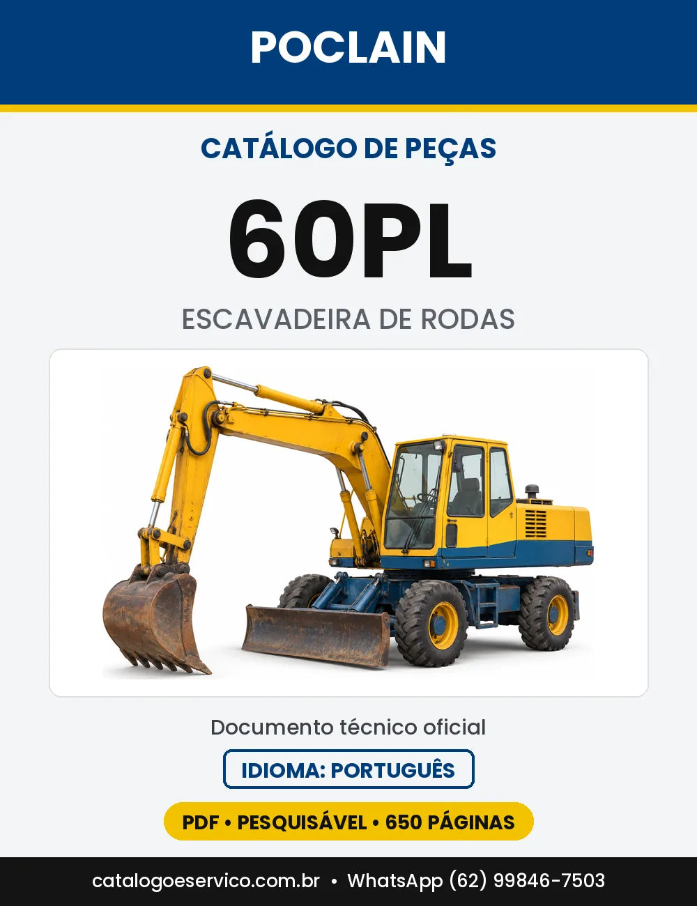 Catálogo de Peças Poclain 60PL — versão 60PL a partir do N-S 29400 (1983-1988)