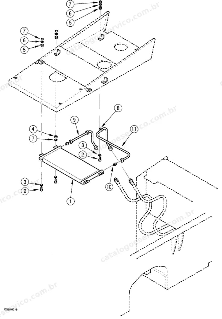 Catálogo de Peças Case 621B — vista explodida de peças, imagem 3