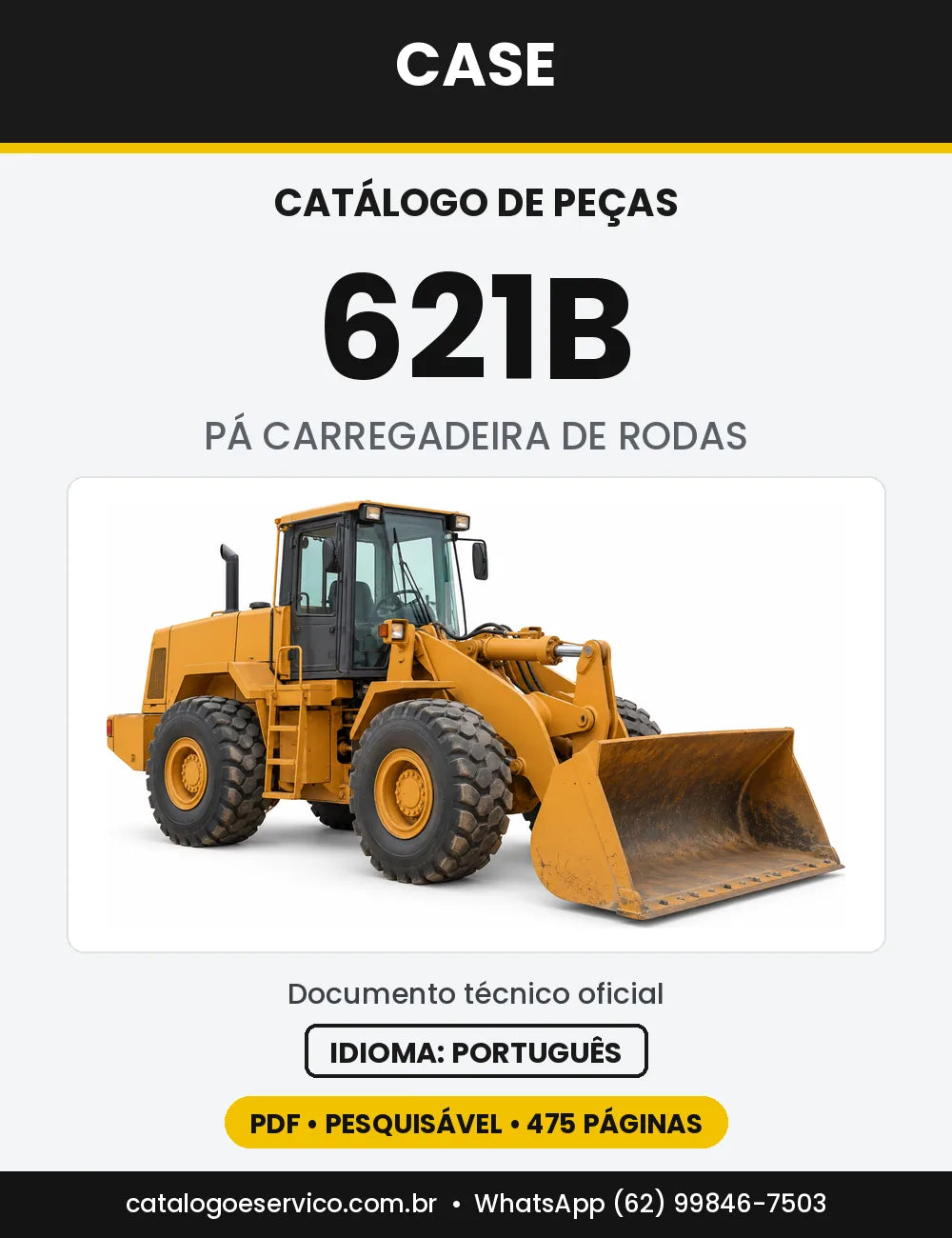 Catálogo de Peças Case 621B — capa do catálogo em PDF