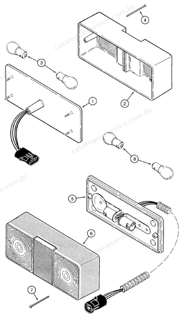Catálogo de Peças Case 621C — vista explodida de peças, imagem 2