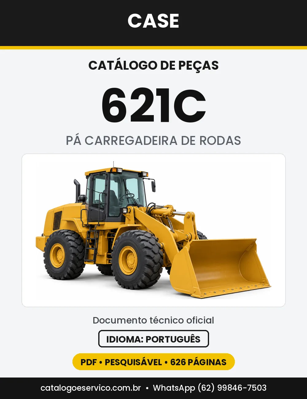 Catálogo de Peças Case 621C — capa do catálogo em PDF