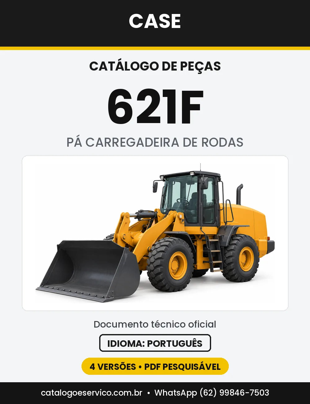 Catálogo de Peças Case 621F — capa do catálogo em PDF