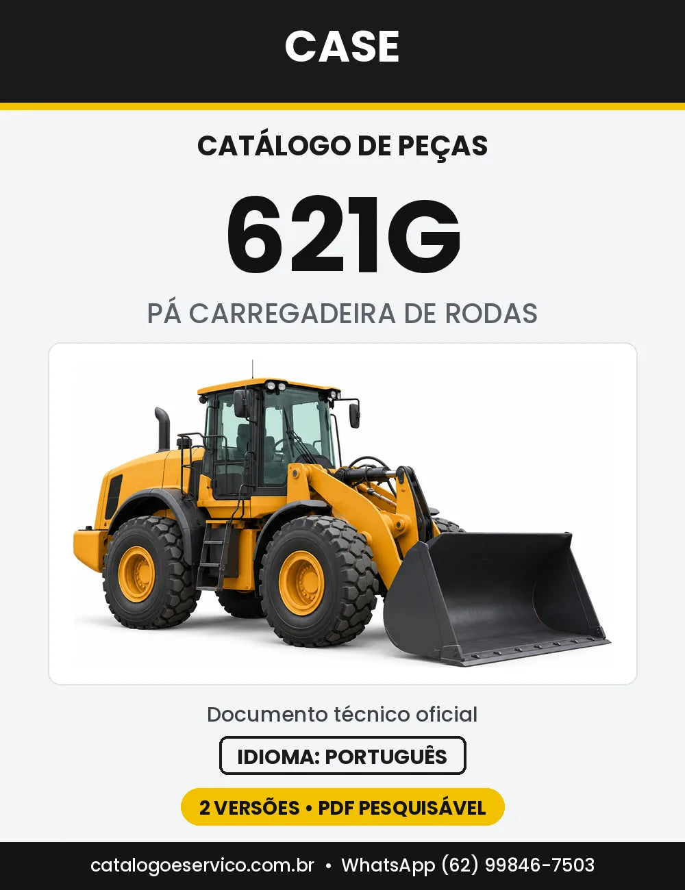 Catálogo de Peças Case 621G — capa do catálogo em PDF