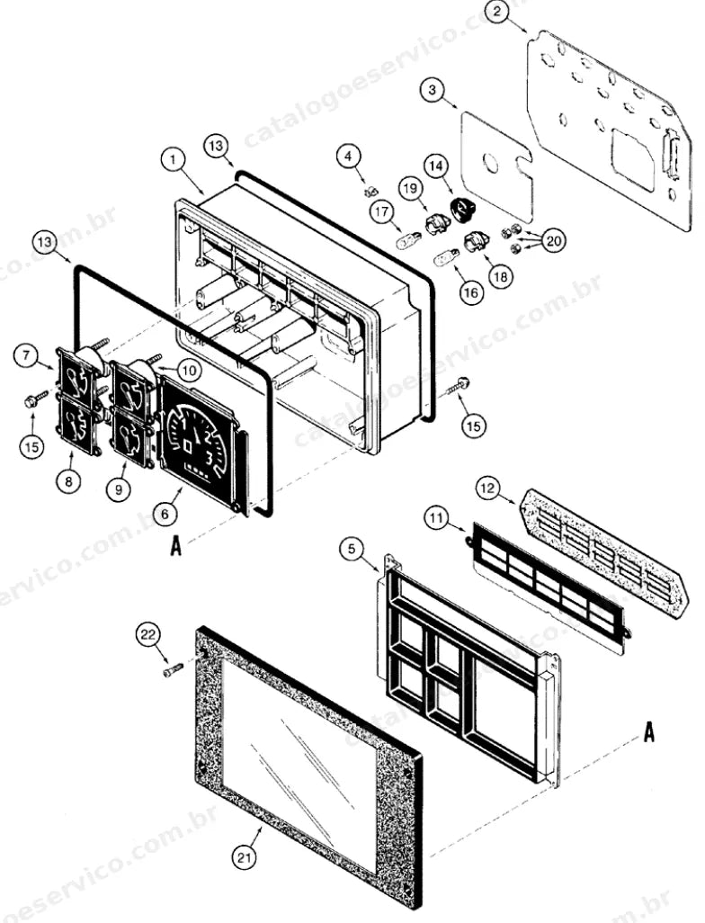 Catálogo de Peças Case 650H — vista explodida de peças, imagem 2